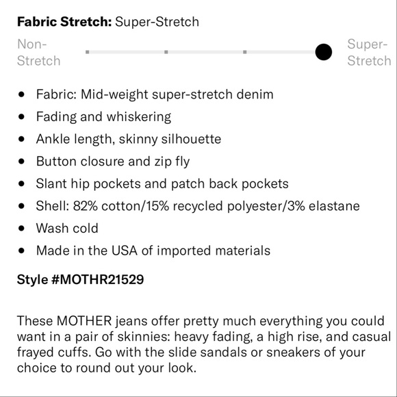 🎸✨NWT MOTHER 💫🎸Stash Swooner Ankle Fray in Chick Flick✨🎸 - Picture 11 of 12